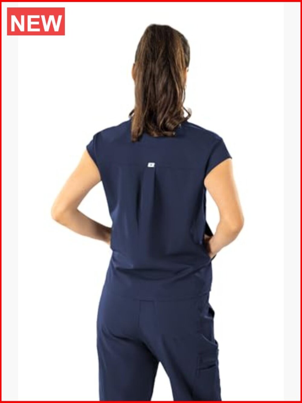 Stand-Up Collar Scrub Top & Jogger Pants Set 11 Pockets Sleeveless - Picture 3 of 6